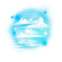 Airbrush blurry vintage design of cloud for element bootleg tshirt or memorial vintage style, best for background. Isolated blurry cloud and blue sky in white background Y2K.