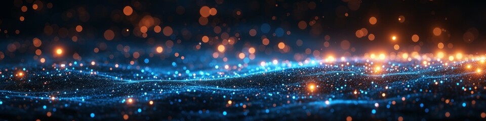 Obraz premium Twinkling Digital Waves