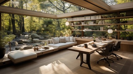 Home Office with Zen Garden Nook