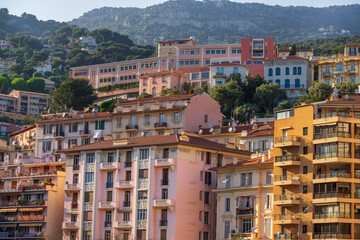 Fototapeta na wymiar Panoramic view of Monte Carlo marina and cityscape