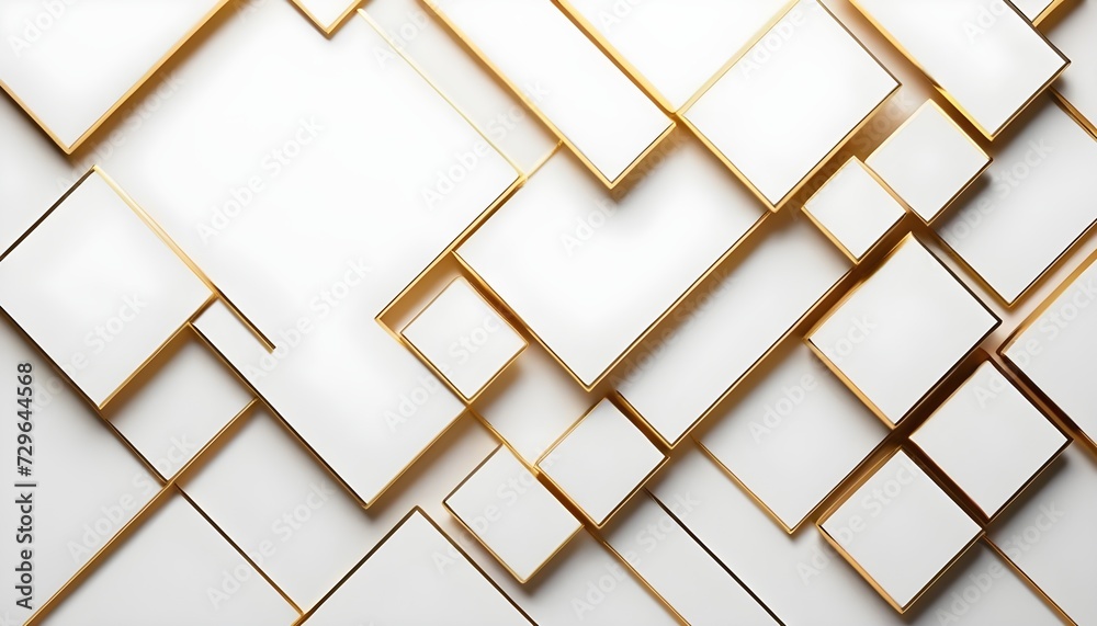 Canvas Prints contemporary abstract background in white and gold. white gold geometric square background with ligh