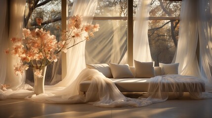 Incorporate sheer curtains to filter and soften incoming light