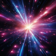 Naklejka premium Futuristic speed motion with blue and red rays of light abstract background