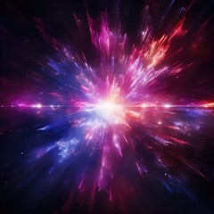 Naklejka premium Futuristic speed motion with blue and red rays of light abstract background