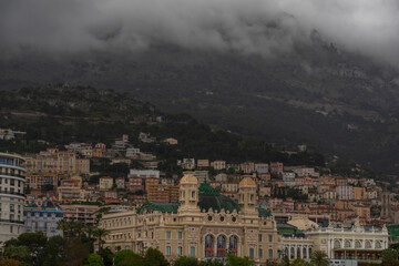 Panoramic view of Monte Carlo marina and cityscape