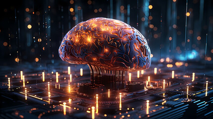 Abstract brain or light bulb, creative PPT background