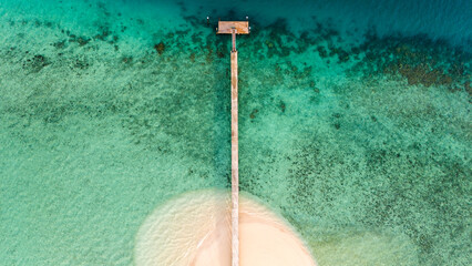 Fototapeta na wymiar Private island jetty in Fiji