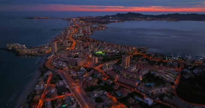 Aerial view. La Manga Peninsula Spain, Cartagena, Murcia