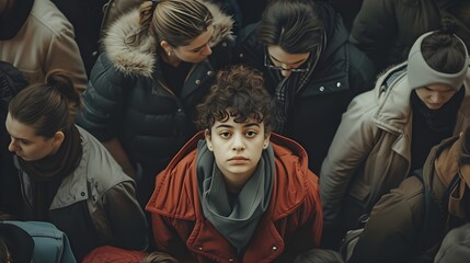 Isolation Within Crowds: Masked Emotions in Ultra-Realistic 8K | Captured with Film Camera Prime Lens, Reflecting Social Anxiety and Depression