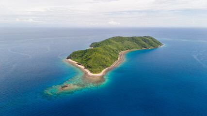 Islands of Fiji from drone above