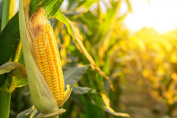 Corn or miaze field garden agriculture in countryside