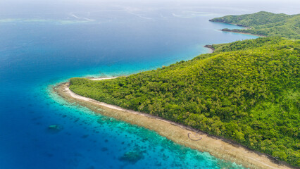 Fototapeta na wymiar Islands of Fiji from drone above