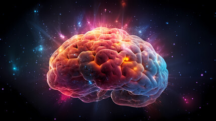 Obraz premium Abstract brain or light bulb, creative PPT background