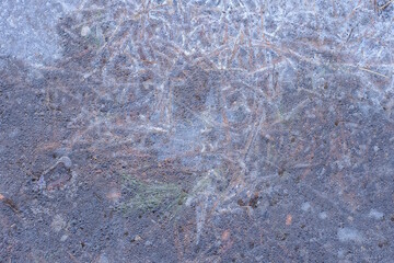 natural gray white texture from ice with bubbles on a frozen winter lake
