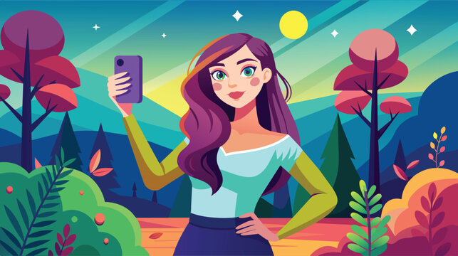 Woman Taking Selfie With Cell Phone