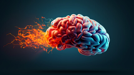 Obraz premium Abstract brain or light bulb, creative PPT background