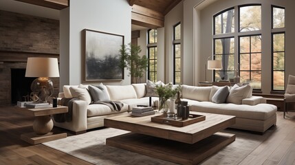 Utilize corner chairs and ottomans for space-saving seating options