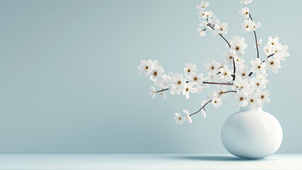 Obraz na płótnie Canvas Minimalist Blossom: Lone Blossom Beauty Series