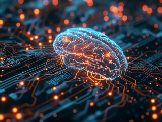 Neural circuit and electronic cyber brain in a quantum computing system, artificial intelligence technology, biotechnology and machine learning concept