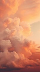 Clouds in the sky at sunset. Generative AI.