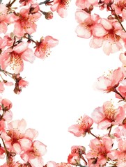 A wreath of pink flowers on a white background.