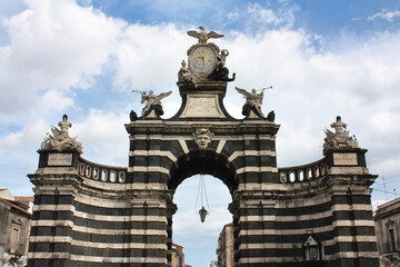  Arch of Giuseppe Garibaldi in Catania, Sicily, Italy