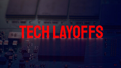 The Tech Layoffs for Business Technology concept 3d rendering..