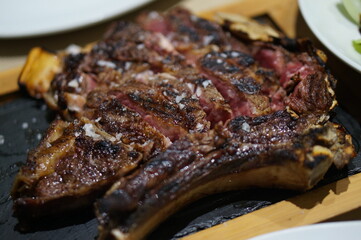 Beef stake on the plate