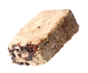 One piece of tasty chocolate halva isolated on white