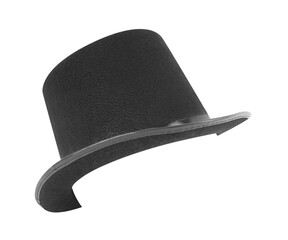 Black magician top hat isolated on white
