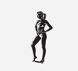 Fototapeta na wymiar silhouette of a modal woman