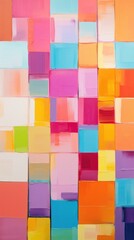 Fototapeta na wymiar fun colorful squares tile art, ai