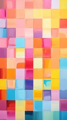 fun colorful squares tile art, ai
