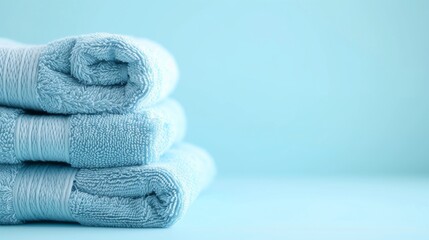 A vibrant pile of azure cloths waiting to comfort and cleanse