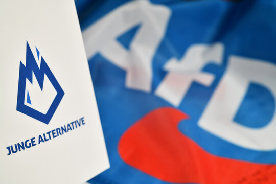 Burgdorf, Lower Saxony, Germany - February 6, 2024: Young Alternative for Germany, Junge Alternative -  JA is a right-wing extremist youth organisation in Germany