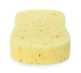 One new yellow sponge isolated on white