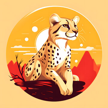 Logo einer Leoparden vor der Sonne