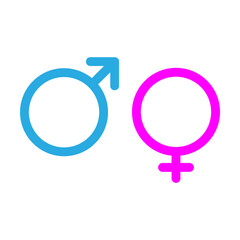 sign of masculine and feminine. cartoon drawing. vector illustration. white background. isolated object