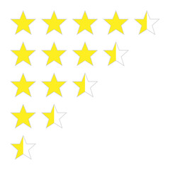 set of star rating symbols