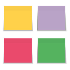 Set of paper reminder stickers in different colors