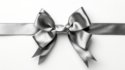A delicate silver bow, adorned with a flowing ribbon, serves as the perfect connector between elegance and charm