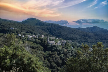 Obraz premium Corsica, a traditional village 