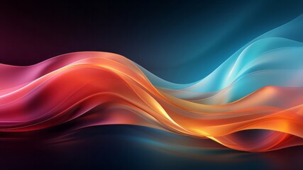 Obraz premium wavy red and cyan background