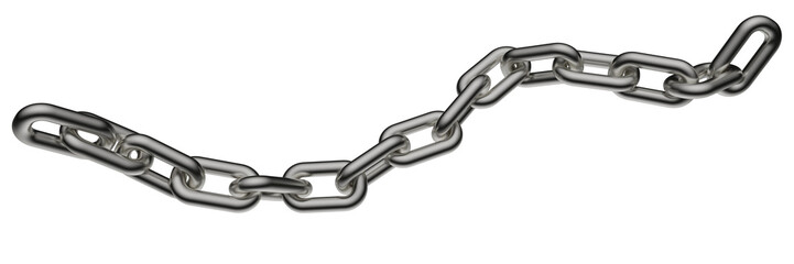Obraz premium Silver chain isolated on a transparent background. 3D render.