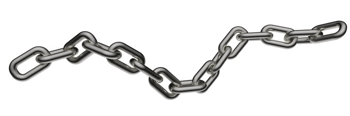 Fototapeta premium Silver chain isolated on a transparent background. 3D render.