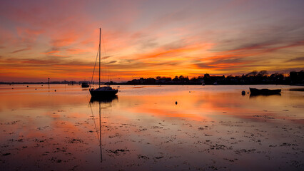 Winter sunset on Emsworth Harbour, Hampshire
