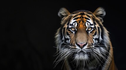 Fototapeta premium Portrait of a Tiger with a black background
