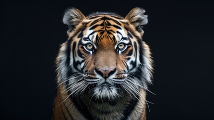 Fototapeta premium Portrait of a Tiger with a black background