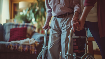 Caregiver Assisting the Elderly at Home