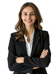 Smiling mature business woman in transparent background